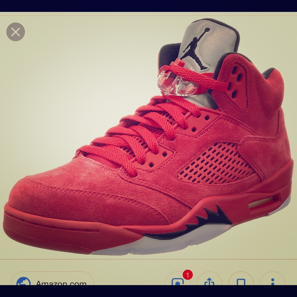 Jordan retro 5’s red suede sz 7y